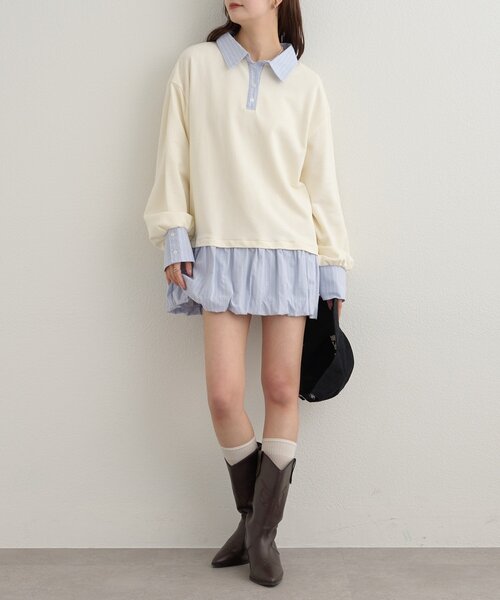 mystic（ミスティック）の「バルーン切り替えミニワンピース（ワンピース・レディース・ブラック/オフホワイト/ライトグレー・FREE）」の17枚目の写真