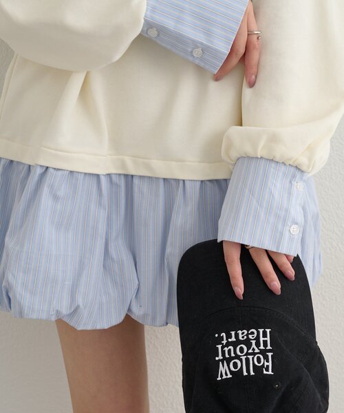 mystic（ミスティック）の「バルーン切り替えミニワンピース（ワンピース・レディース・ブラック/オフホワイト/ライトグレー・FREE）」の18枚目の写真