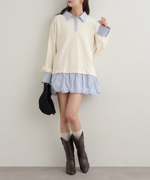 mystic（ミスティック）の「バルーン切り替えミニワンピース（ワンピース・レディース・ブラック/オフホワイト/ライトグレー・FREE）」の20枚目の写真