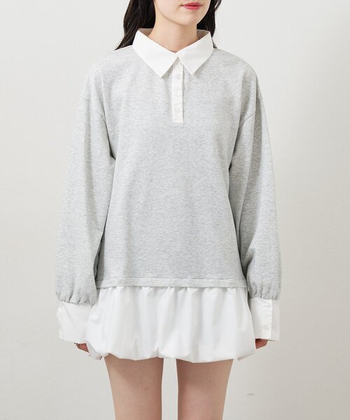 mystic（ミスティック）の「バルーン切り替えミニワンピース（ワンピース・レディース・ブラック/オフホワイト/ライトグレー・FREE）」の4枚目の写真