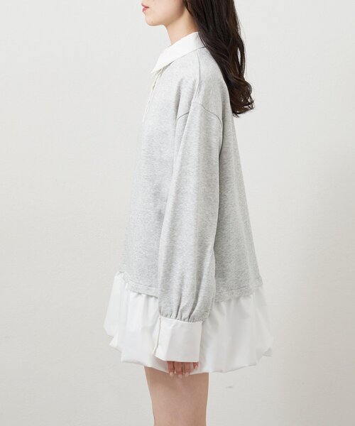 mystic（ミスティック）の「バルーン切り替えミニワンピース（ワンピース・レディース・ブラック/オフホワイト/ライトグレー・FREE）」の5枚目の写真