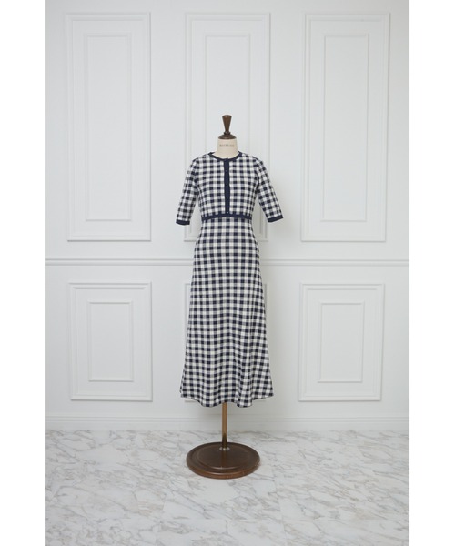 MISTREASS(ミストレアス)の「Gingham Check Knit Dress & Cardigan(セットアップ・レディース・レッド・FREE)」の5枚目の写真