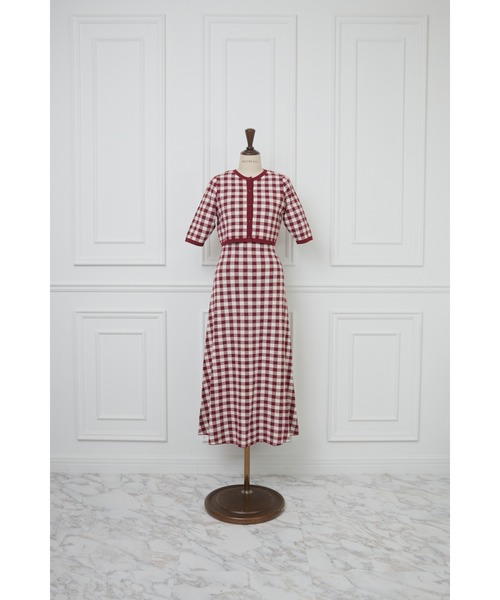 MISTREASS(ミストレアス)の「Gingham Check Knit Dress & Cardigan(セットアップ・レディース・レッド・FREE)」の8枚目の写真