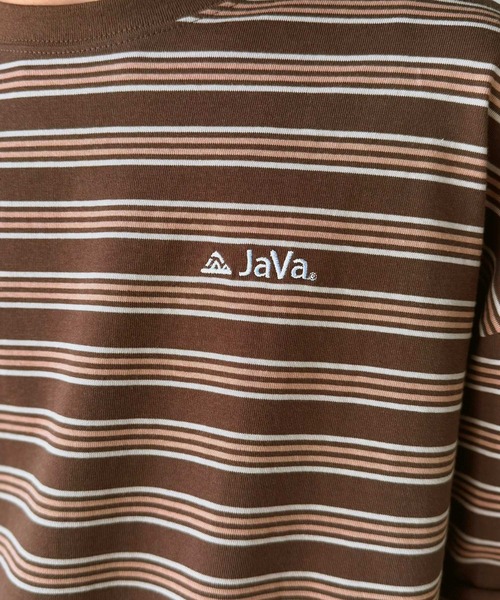 Java(ジャバ)の「【抗菌防臭機能付き】《JaVaジャバコラボ》配色裾ドローコード付き 綿100%マルチボーダーTシャツ(オーバーサイズ)(Tシャツ/カットソー・メンズ・ブラック/ベージュ/ブラウン・LARGE/MEDIUM/SMALL)」の10枚目の写真