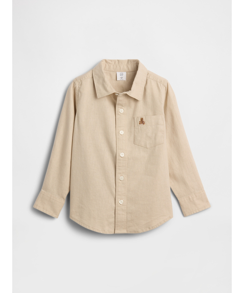 GAP(ギャップ)の「babyGap リネンブレンドシャツ(シャツ/ブラウス・キッズ・ベージュ・80cm/70cm/110cm/105cm/100cm/95cm/90cm)」の1枚目の写真