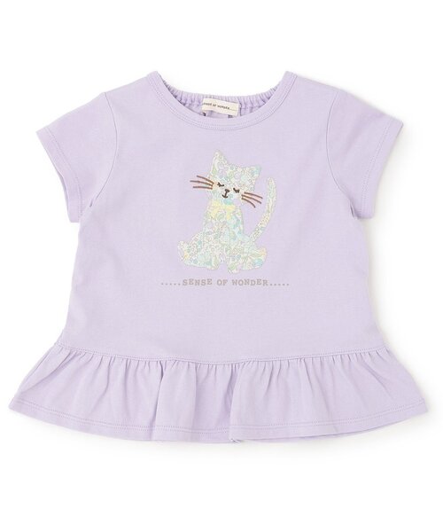 sense of wonder（センスオブワンダー）の「リバティcat半袖Tシャツ（Tシャツ/カットソー・キッズ・ホワイト系/ピンク/ラベンダー・130cm/120cm/110cm/100cm/90cm/80ｃｍ）」の3枚目の写真