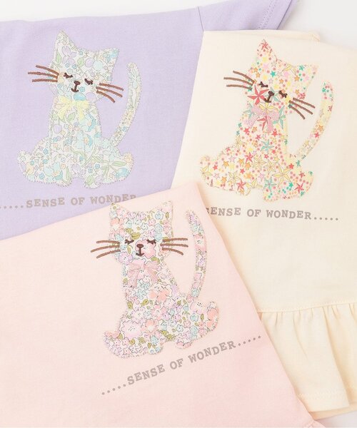 sense of wonder（センスオブワンダー）の「リバティcat半袖Tシャツ（Tシャツ/カットソー・キッズ・ホワイト系/ピンク/ラベンダー・130cm/120cm/110cm/100cm/90cm/80ｃｍ）」の6枚目の写真