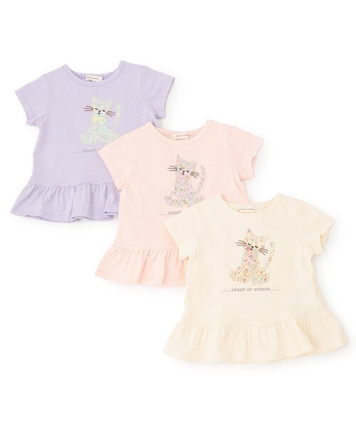 sense of wonder（センスオブワンダー）の「リバティcat半袖Tシャツ（Tシャツ/カットソー・キッズ・ホワイト系/ピンク/ラベンダー・130cm/120cm/110cm/100cm/90cm/80ｃｍ）」の11枚目の写真