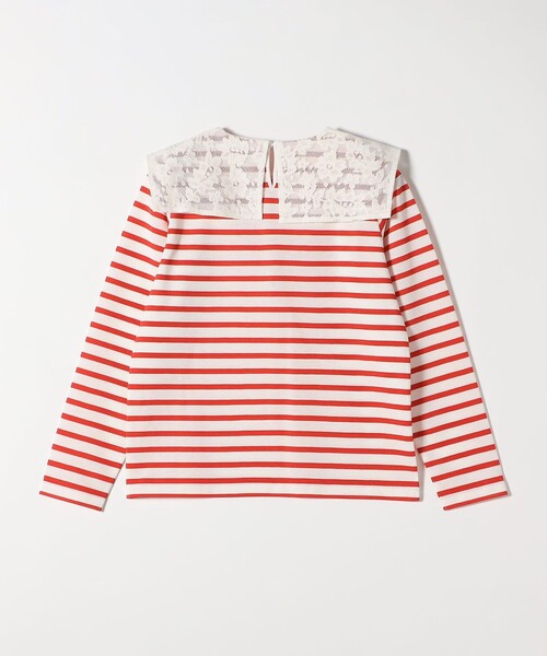 SHIPS any(シップス エニィ)の「SHIPS any:〈洗濯機可能〉マリンボーダー レース 襟 プルオーバー(Tシャツ/カットソー・レディース・ライトブルー/ネイビー/レッド・ONE SIZE)」の7枚目の写真