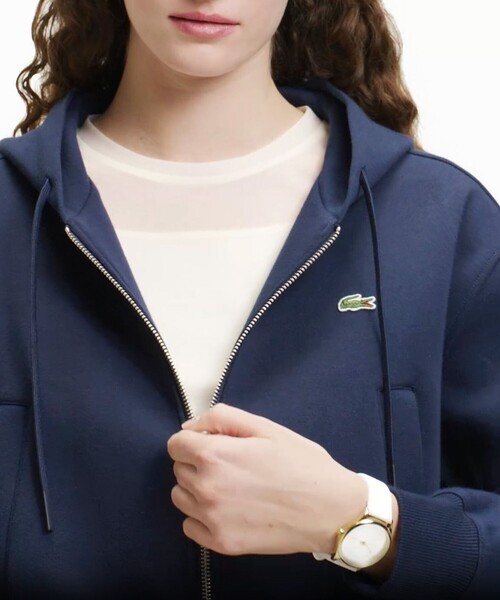 LACOSTE（ラコステ）の「ダブルフェイスジャージジップフーディー（パーカー・レディース・ライトグレー/ネイビー・40/38/34/36）」の10枚目の写真