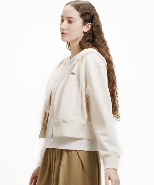 LACOSTE（ラコステ）の「ダブルフェイスジャージジップフーディー（パーカー・レディース・ライトグレー/ネイビー・40/38/34/36）」の15枚目の写真