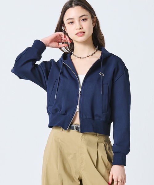 LACOSTE(ラコステ)の「ダブルフェイスジャージジップフーディー(パーカー・レディース・ライトグレー/ネイビー/アイボリー・40/38/34/36)」の6枚目の写真