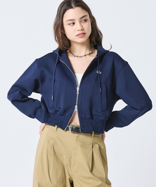 LACOSTE(ラコステ)の「ダブルフェイスジャージジップフーディー(パーカー・レディース・ライトグレー/ネイビー/アイボリー・40/38/34/36)」の7枚目の写真