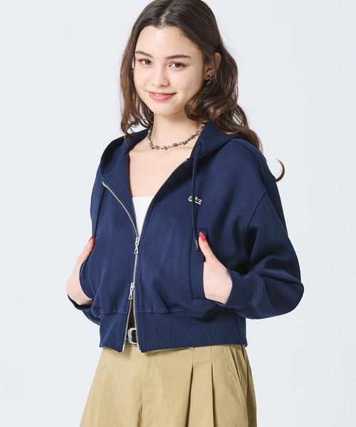LACOSTE(ラコステ)の「ダブルフェイスジャージジップフーディー(パーカー・レディース・ライトグレー/ネイビー/アイボリー・40/38/34/36)」の8枚目の写真