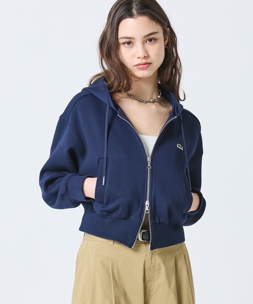 LACOSTE(ラコステ)の「ダブルフェイスジャージジップフーディー(パーカー・レディース・ライトグレー/ネイビー/アイボリー・40/38/34/36)」の9枚目の写真