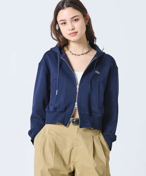 LACOSTE(ラコステ)の「ダブルフェイスジャージジップフーディー(パーカー・レディース・ライトグレー/ネイビー/アイボリー・40/38/34/36)」の5枚目の写真