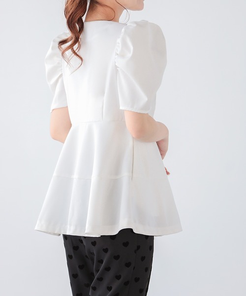 Fit more（フィットモア）の「ハーフスリーブパワショルペプラムブラウス（シャツ/ブラウス・レディース・ホワイト/ブラック・FREE）」の5枚目の写真