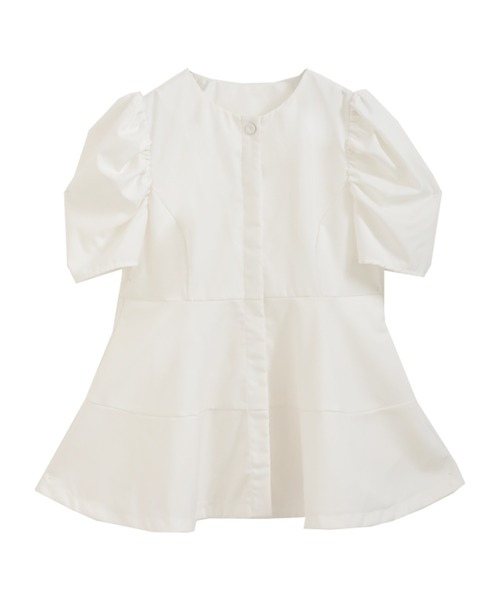 Fit more（フィットモア）の「ハーフスリーブパワショルペプラムブラウス（シャツ/ブラウス・レディース・ホワイト/ブラック・FREE）」の17枚目の写真