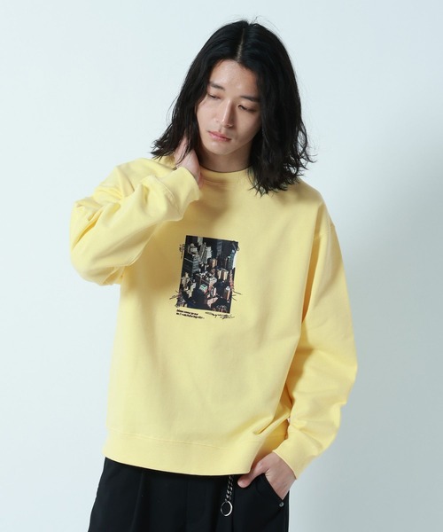 RAGEBLUE(レイジブルー)の「City Photo sweat Crew/シティーフォト裏毛スウェットクルー(スウェット・メンズ・ブラック/イエロー/その他4・MEDIUM/LARGE)」の2枚目の写真