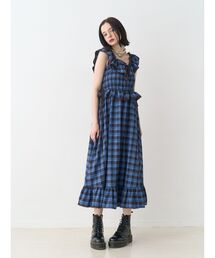 jouetie | ノースリチェックフリルロングワンピース(ワンピース)