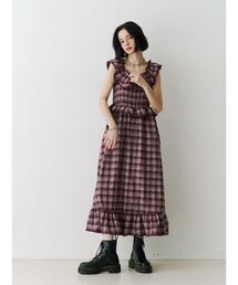 jouetie | ノースリチェックフリルロングワンピース(ワンピース)