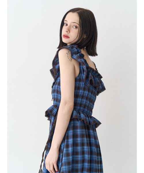 jouetie（ジュエティ）の「ノースリチェックフリルロングワンピース（ワンピース・レディース・ブラック/レッド/ブラウン・MEDIUM）」の17枚目の写真