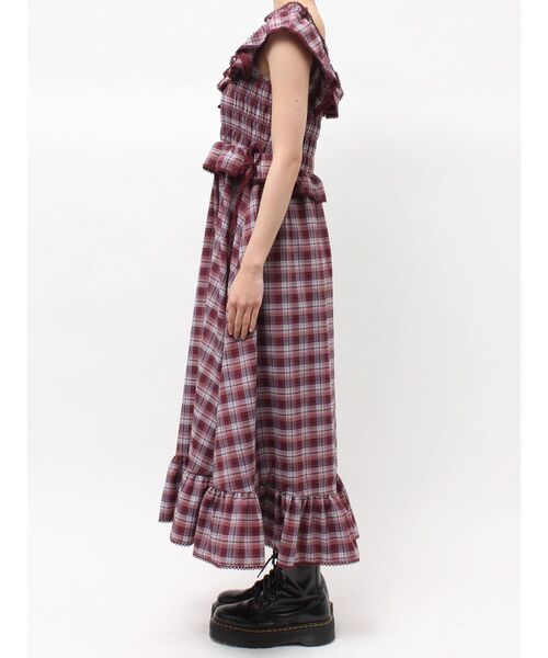 jouetie（ジュエティ）の「ノースリチェックフリルロングワンピース（ワンピース・レディース・ブラック/レッド/ブラウン・MEDIUM）」の20枚目の写真