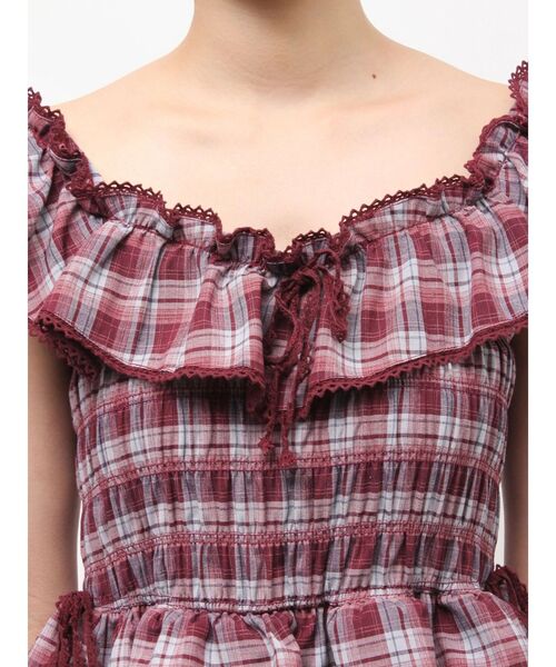 jouetie（ジュエティ）の「ノースリチェックフリルロングワンピース（ワンピース・レディース・ブラック/レッド/ブラウン・MEDIUM）」の22枚目の写真