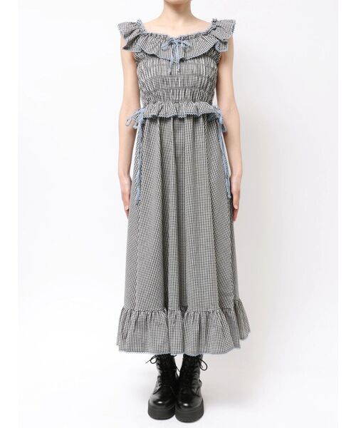 jouetie(ジュエティ)の「ノースリチェックフリルロングワンピース(ワンピース・レディース・ブラック/レッド/ブラウン・MEDIUM)」の22枚目の写真