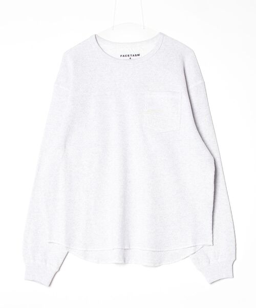 FACETASM(ファセッタズム)の「FACETASM/ファセッタズム/THRMAL KNIT LONG TEE(Tシャツ/カットソー・メンズ・グレー/ブラック・4)」の2枚目の写真