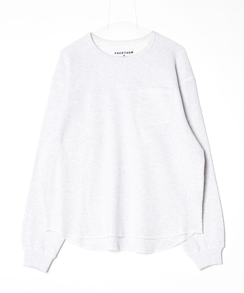 FACETASM（ファセッタズム）の「FACETASM/ファセッタズム/THRMAL KNIT LONG TEE（Tシャツ/カットソー・メンズ・グレー/ブラック・4）」の2枚目の写真