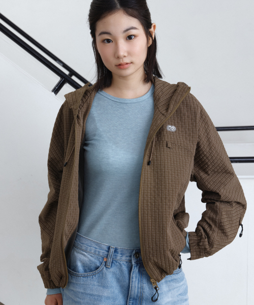 PARAKEET(パラキート)の「プレイドライトテックウィンドジャケット(モスカーキ)(ナイロンジャケット・レディース・モスグリーン・FREE)」の2枚目の写真