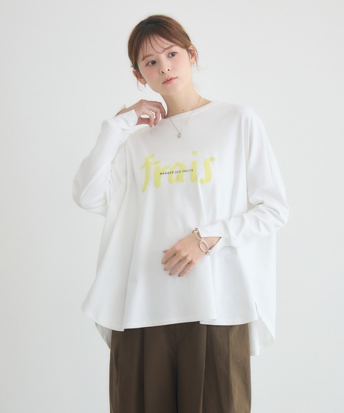 KATHARINE ROSS（キャサリンロス）の「【KATHARINE ROSS】ハンドロゴポンチョロンT（Tシャツ/カットソー・レディース・オフホワイト/イエロー・FREE）」の4枚目の写真
