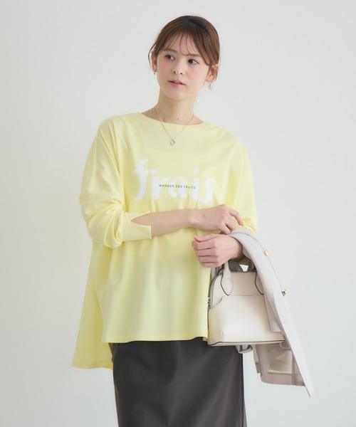 KATHARINE ROSS（キャサリンロス）の「【KATHARINE ROSS】ハンドロゴポンチョロンT（Tシャツ/カットソー・レディース・オフホワイト/イエロー・FREE）」の16枚目の写真