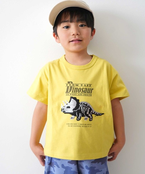 SKAPE（エスケープ）の「ｽﾊﾟﾝｺｰﾙTｼｬﾂ（Tシャツ/カットソー・キッズ・イエロー/ホワイト・90cm/100cm/110cm/120cm/130cm）」の2枚目の写真