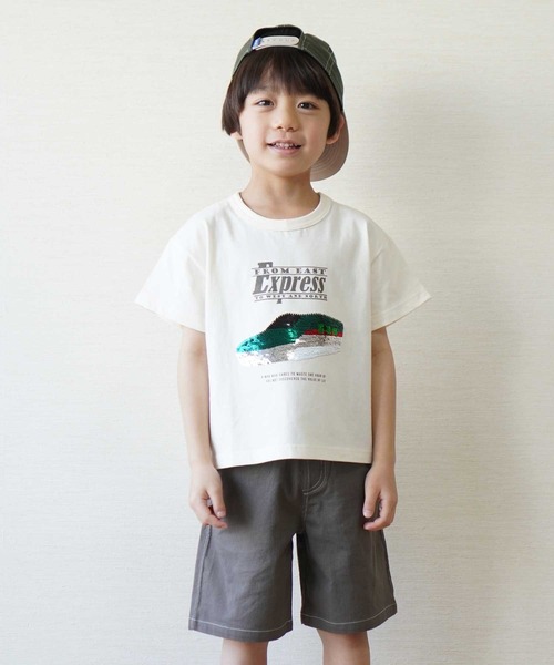 SKAPE（エスケープ）の「ｽﾊﾟﾝｺｰﾙTｼｬﾂ（Tシャツ/カットソー・キッズ・イエロー/ホワイト・90cm/100cm/110cm/120cm/130cm）」の8枚目の写真