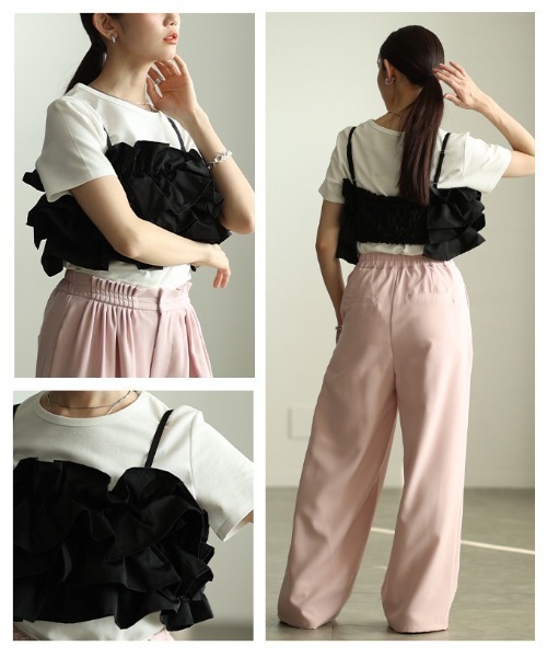 Sawa a la mode(サワアラモード)の「バックシャーリング撥水フリルビスチェ(その他トップス・レディース・ブラック・FREE)」の17枚目の写真