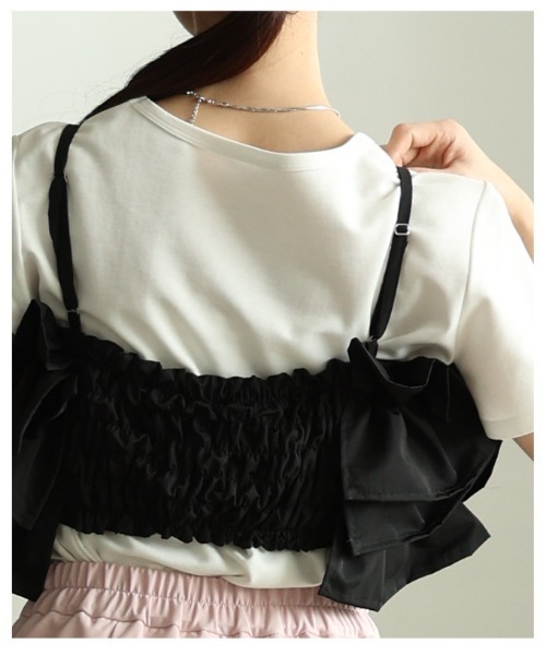 Sawa a la mode(サワアラモード)の「バックシャーリング撥水フリルビスチェ(その他トップス・レディース・ブラック・FREE)」の19枚目の写真