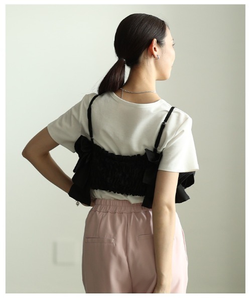 Sawa a la mode(サワアラモード)の「バックシャーリング撥水フリルビスチェ(その他トップス・レディース・ブラック・FREE)」の20枚目の写真