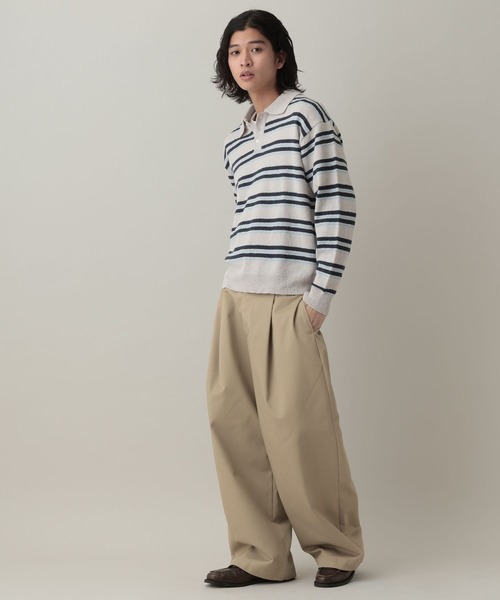 RAGEBLUE（レイジブルー）の「Extra Chino Twill Straight Wide Pants/チノワイドタックストレートパンツ（チノパンツ・メンズ・ベージュ/ネイビー・MEDIUM/LARGE）」の4枚目の写真