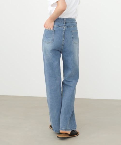 Bab（バブ）の「【サイズ展開あり】ストレートダメージデニムパンツ（デニムパンツ・レディース・ライトブルー・S/M/L）」の9枚目の写真