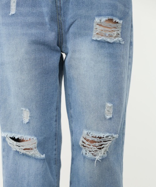 Bab（バブ）の「【サイズ展開あり】ストレートダメージデニムパンツ（デニムパンツ・レディース・ライトブルー・S/M/L）」の16枚目の写真