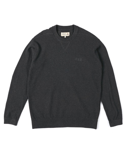 The DUFFER of ST.GEORGE（ザダファーオブセントジョージ）の「TC CREPE KNIT CREW NECK PULLOVER：クレープニット クルーネック / コットンポリエステル / ドライタッチ（ニット/セーター・メンズ・オレンジ/ブラック/ブルーグリーン/グレー・X-LARGE/LARGE/MEDIUM）」の16枚目の写真