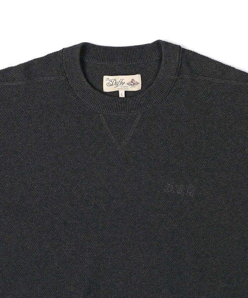 The DUFFER of ST.GEORGE（ザダファーオブセントジョージ）の「TC CREPE KNIT CREW NECK PULLOVER：クレープニット クルーネック / コットンポリエステル / ドライタッチ（ニット/セーター・メンズ・オレンジ/ブラック/ブルーグリーン/グレー・X-LARGE/LARGE/MEDIUM）」の20枚目の写真