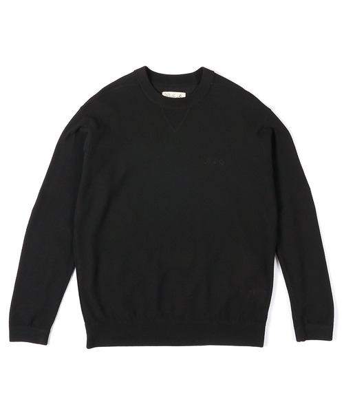 The DUFFER of ST.GEORGE（ザダファーオブセントジョージ）の「TC CREPE KNIT CREW NECK PULLOVER：クレープニット クルーネック / コットンポリエステル / ドライタッチ（ニット/セーター・メンズ・オレンジ/ブラック/ブルーグリーン/グレー・X-LARGE/LARGE/MEDIUM）」の15枚目の写真