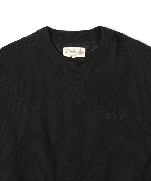 The DUFFER of ST.GEORGE（ザダファーオブセントジョージ）の「TC CREPE KNIT CREW NECK PULLOVER：クレープニット クルーネック / コットンポリエステル / ドライタッチ（ニット/セーター・メンズ・オレンジ/ブラック/ブルーグリーン/グレー・X-LARGE/LARGE/MEDIUM）」の19枚目の写真