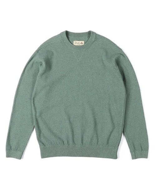 The DUFFER of ST.GEORGE（ザダファーオブセントジョージ）の「TC CREPE KNIT CREW NECK PULLOVER：クレープニット クルーネック / コットンポリエステル / ドライタッチ（ニット/セーター・メンズ・オレンジ/ブラック/ブルーグリーン/グレー・X-LARGE/LARGE/MEDIUM）」の17枚目の写真