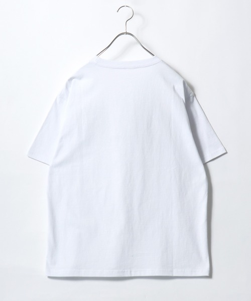 Salong hameu（サロン ハミュー）の「別注 リメイク風チェックアップリケロゴTシャツ/韓国ストリート/Y2K/古着ライク/ユニセックス/Sサイズから展開（Tシャツ/カットソー・メンズ・ホワイト系その他/カモフラージュ/ホワイト×レッド/ブラック系その他/ブラック×イエロー/ホワイト×グリーン・M/S/L）」の8枚目の写真