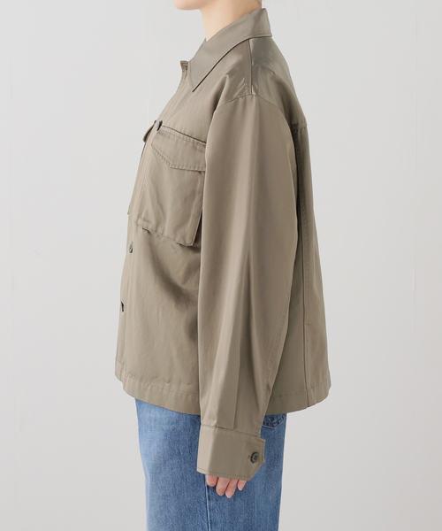 IENA（イエナ）の「フィブリルサテン ミリタリーブルゾン（ミリタリージャケット・レディース・カーキ・FREE）」の9枚目の写真