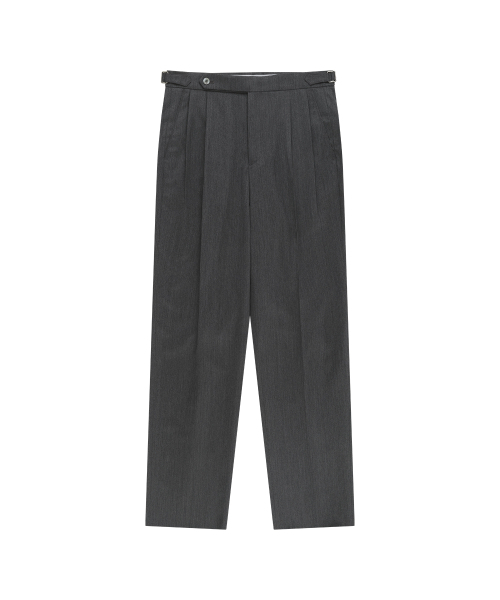 BELLIEF(ベリーフ)の「Essential Wool Gabardine Adjust Twill 2-Pleated Relaxed Trousers (Grey)(スラックス・メンズ・その他・LARGE/X-LARGE/MEDIUM)」の1枚目の写真